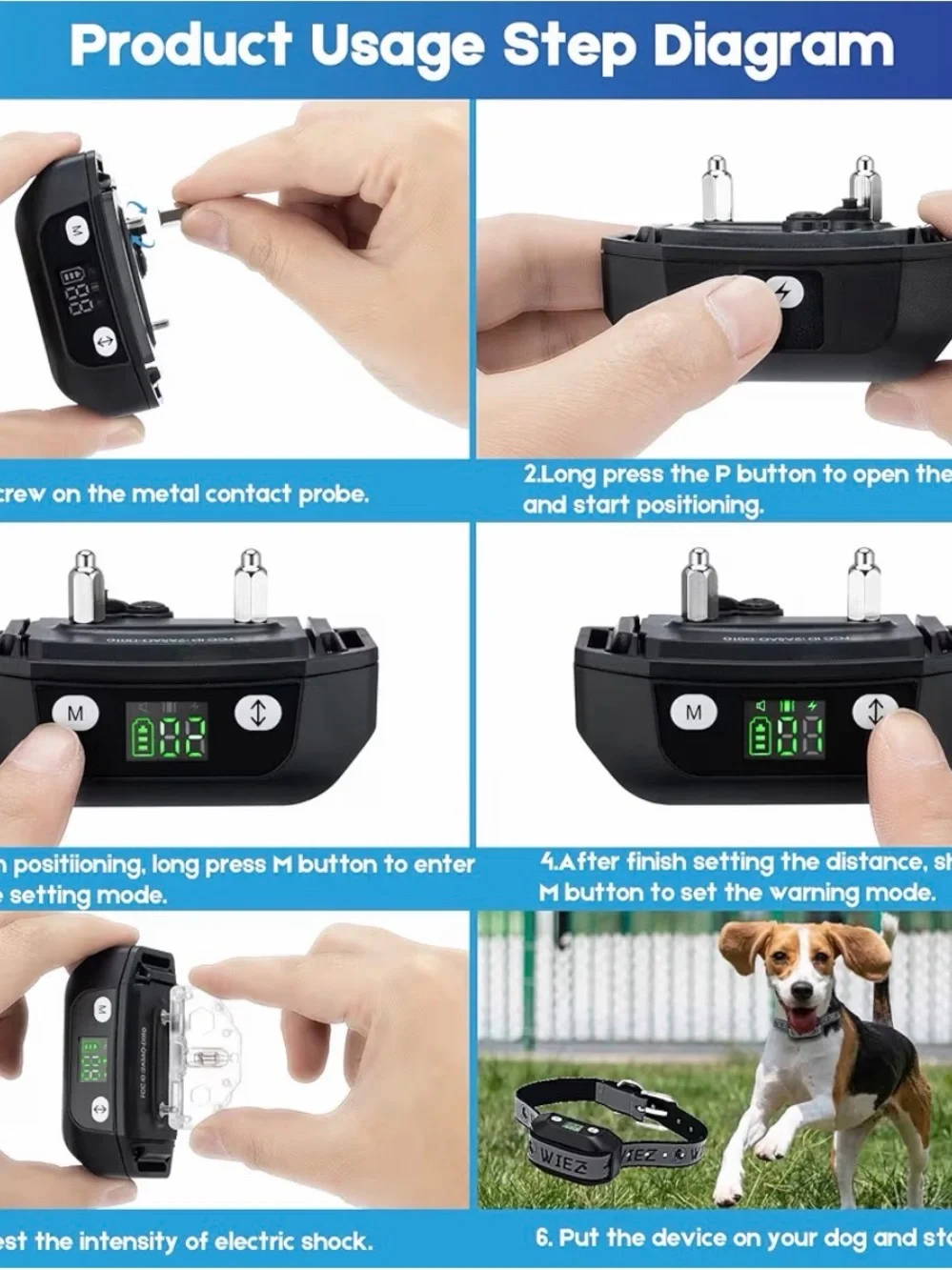 Gray Anti-Bark Dog Collar with Remote